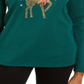 Karen Scott Women's Rhinestone Reindeer Holiday Shirt Green Size X-Small