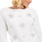 Karen Scott Women's Embellished Snowflake Top White Size Large