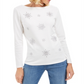 Karen Scott Women's Embellished Snowflake Top White Size Large