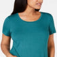 JM Collection Women's Scoop Neck Top Green Size X-Small