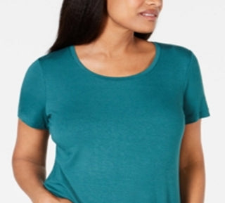 JM Collection Women's Scoop Neck Top Green Size X-Small