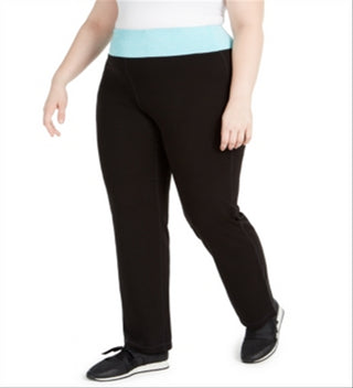 Ideology Women's Plus Flex Stretch Active Yoga Pants Blue Size 1X