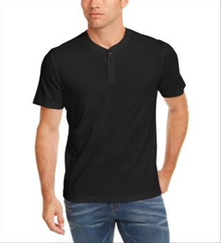 Club Room Men's Solid Henley Black Size Small