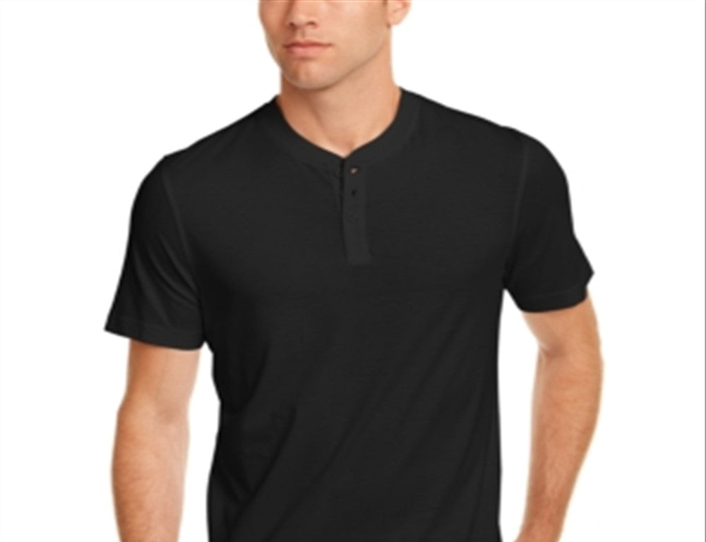 Club Room Men's Solid Henley Black Size Small