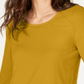 INC International Concepts Women's Gold Textured Long Sleeve Scoop Neck T-Shirt Yellow Size X-Large