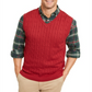 Club Room Men's Cable-Knit Cotton Sweater Vest Red Size Large