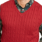 Club Room Men's Cable-Knit Cotton Sweater Vest Red Size Large