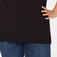 INC International Concepts Women's Plus Illusion Detail Top Black Size 1X