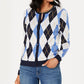 Charter Club Women's Argyle Knit Cardigan Blue Size X-Small