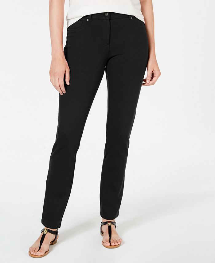 Style & Co Women's Ponte Knit Skinny Pants Black Size 10 Petite
