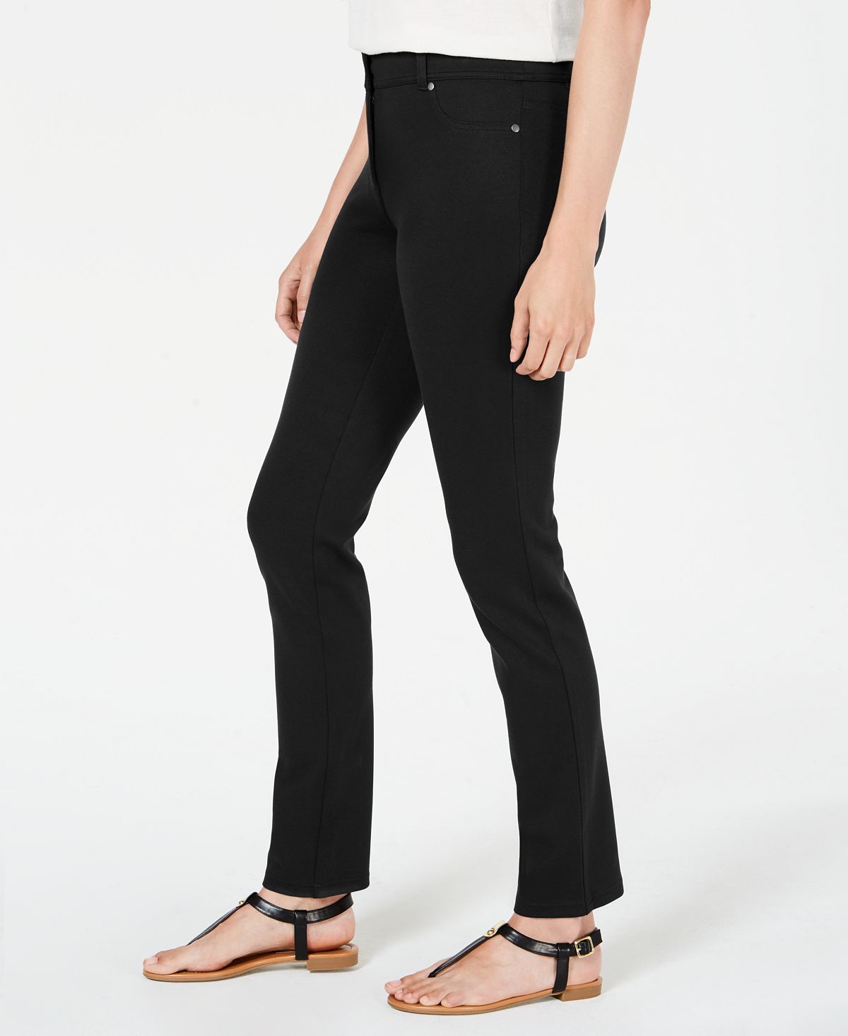Style & Co Women's Ponte Knit Skinny Pants Black Size 10 Petite