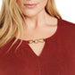 Nicola Women's Plus Twist Front Top Red Size 3X