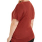 Nicola Women's Plus Twist Front Top Red Size 0X
