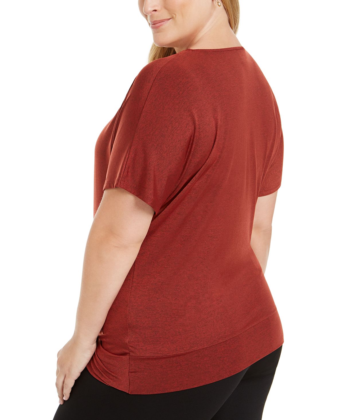 Nicola Women's Plus Twist Front Top Red Size 0X