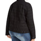 Style & Co Women's Plaid Denim Denim Jacket Black Size 18W