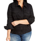 Style & Co Women's Plaid Denim Denim Jacket Black Size 18W