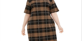 Alfani Women's Printed Sheath Dress Black Size 26W