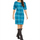 Alfani Women's Plaid Sheath Dress Plaid Blue Size 18