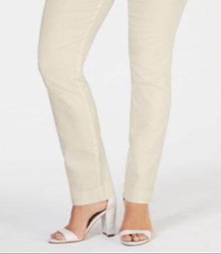 Charter Club Women's Cambridge Skinny Pull on Tummy Control Pants Brown Size 4