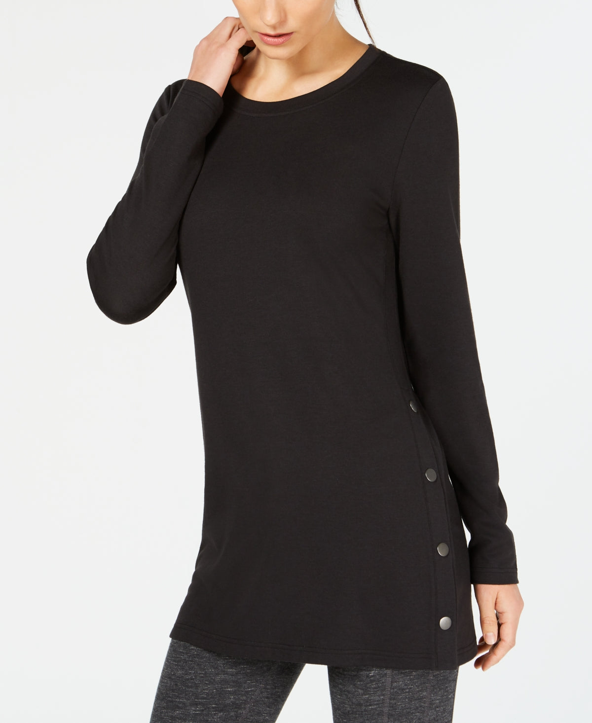 ID Ideology Women's Side Snap Tunic Black Size XX-Large