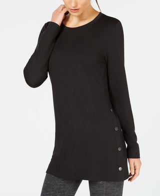 ID Ideology Women's Side Snap Tunic Black Size XX-Large