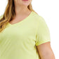 Ideology Women's Yellow Plus Size Rapidry V-Neck T-Shirt Size 2X