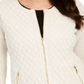 Charter Club Women's Quilted Sweater Jacket White Size X-Small