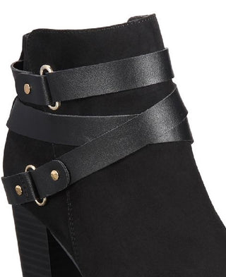 Material Girl Women's Melany Faux Suede Ankle Booties Black Size 9.5 M