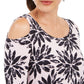 JM Collection Women's 3/4 Sleeve Cold Shoulder Top Pink  Size Small