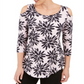 JM Collection Women's 3/4 Sleeve Cold Shoulder Top Pink  Size Small