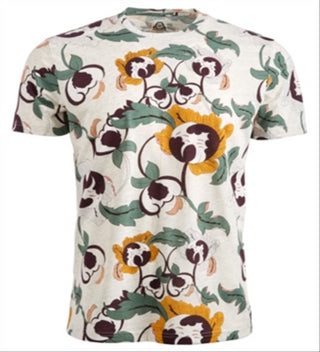 American Rag Men's Floral Print Crew Neck T-Shirt Brown Size XX-Large