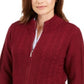 Karen Scott Women's Cable Knit Zip Front Sweater Red Size Petite