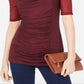 INC International Concepts Women's Ruched Illusion Top Red Size X-Large