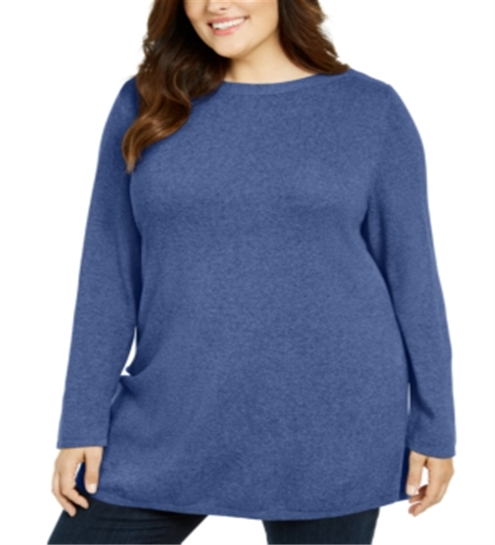 Karen Scott Women's Tunic Sweater Blue Size 0X