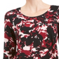 JM Collection Women's Floral Print Top Black -Size Petite XL
