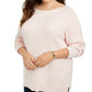 Karen Scott Women's Plus Cotton Boat Neck Sweater Pink Size 2X
