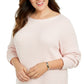 Karen Scott Women's Plus Cotton Boat Neck Sweater Pink Size 2X