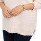 Karen Scott Women's Plus Cotton Boat Neck Sweater Pink Size 2X
