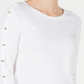 Charter Club Women's Supima Cotton Embellished Top White Size Small