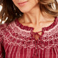Style & Co Women's Textured Top Stripe Red Size Petite
