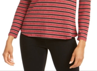 Charter Club Women's Heather Long Sleeve Top Red Size X-Small