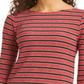 Charter Club Women's Printed 3/4 Sleeve Top Red/Black Size PP