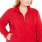 Karen Scott Women's Plus Zip Front Jacket Red Size 0X