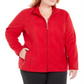 Karen Scott Women's Plus Zip Front Jacket Red Size 0X