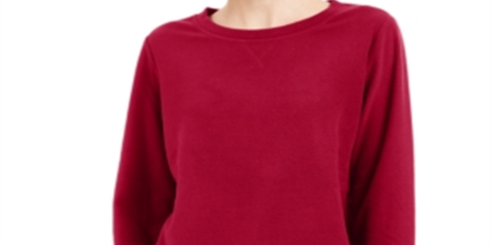 Karen Scott Women's Sport Fleece Sweatshirt Red Size X-Small