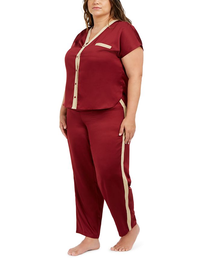 INC International Concepts Women's Intimates Solid Sleepwear Sleepwear Red Size 3X