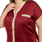 INC International Concepts Women's Intimates Solid Sleepwear Sleepwear Red Size 3X