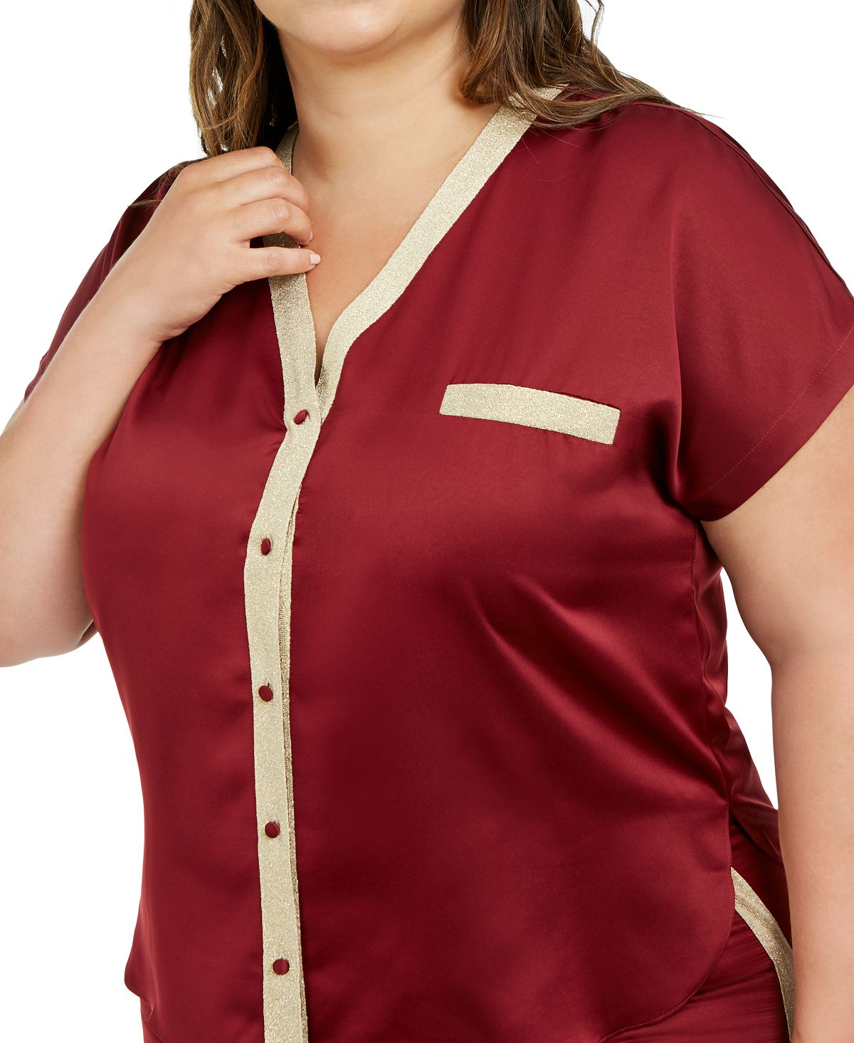INC International Concepts Women's Intimates Solid Sleepwear Sleepwear Red Size 3X