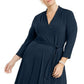 Charter Club Women's V Neck Belted Dress Blue Size 4X