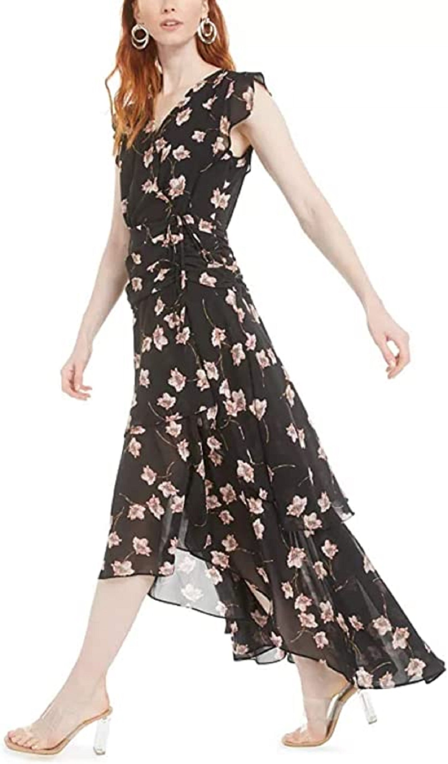 Bar III Women's High Low Maxi Dress Black Size 10